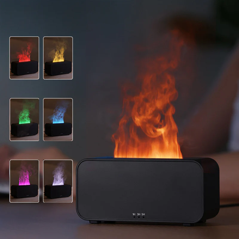 Flame Aroma Diffuser – USB Ultrasonic Essential Oil Diffuser & Cool Mist Humidifier with Realistic Flame Effect for Home & Bedroom Prime picks