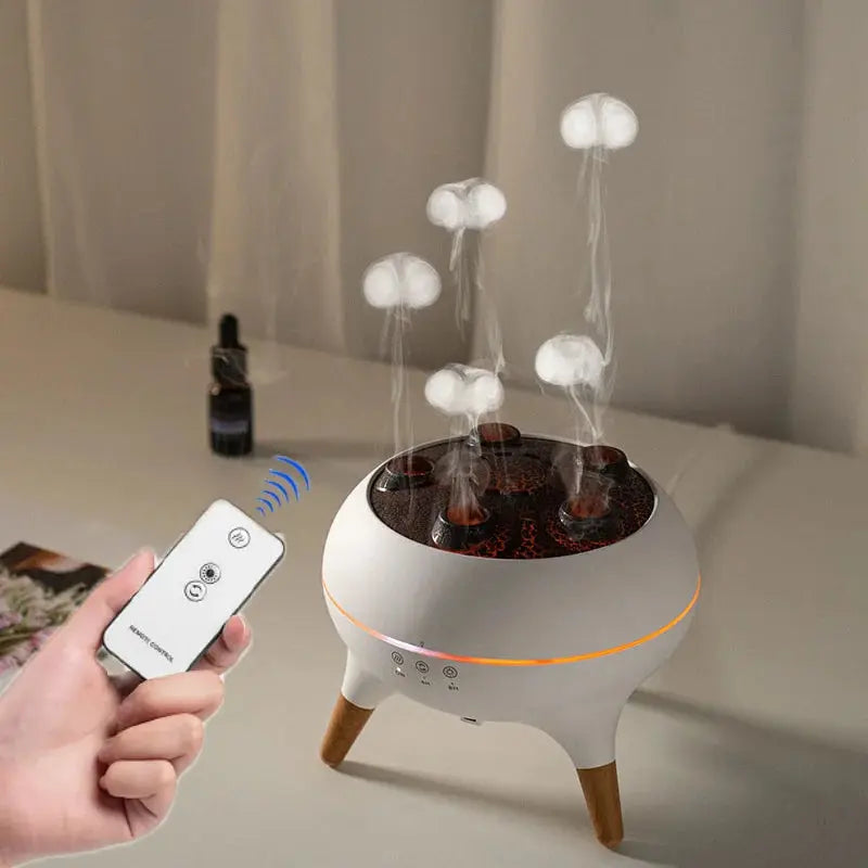 Jellyfish Air Humidifier – 250Ml Oil Diffuser with Remote & 7-Color Night Light